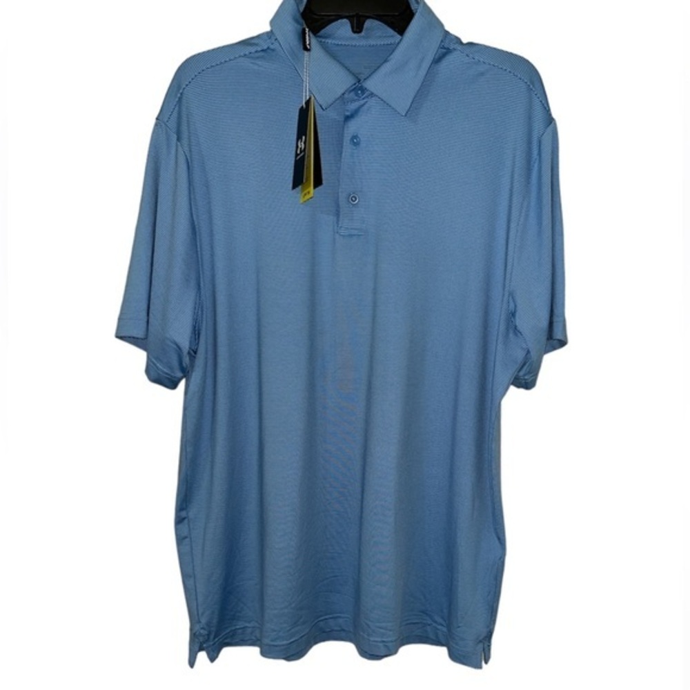 NWT Under Armour Golf UPF 50 Striped Polo